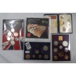 Collection of coin sets 2008 £2 coin 2009 coin set 1982 coin set 1970 coin set and 1968 coin set