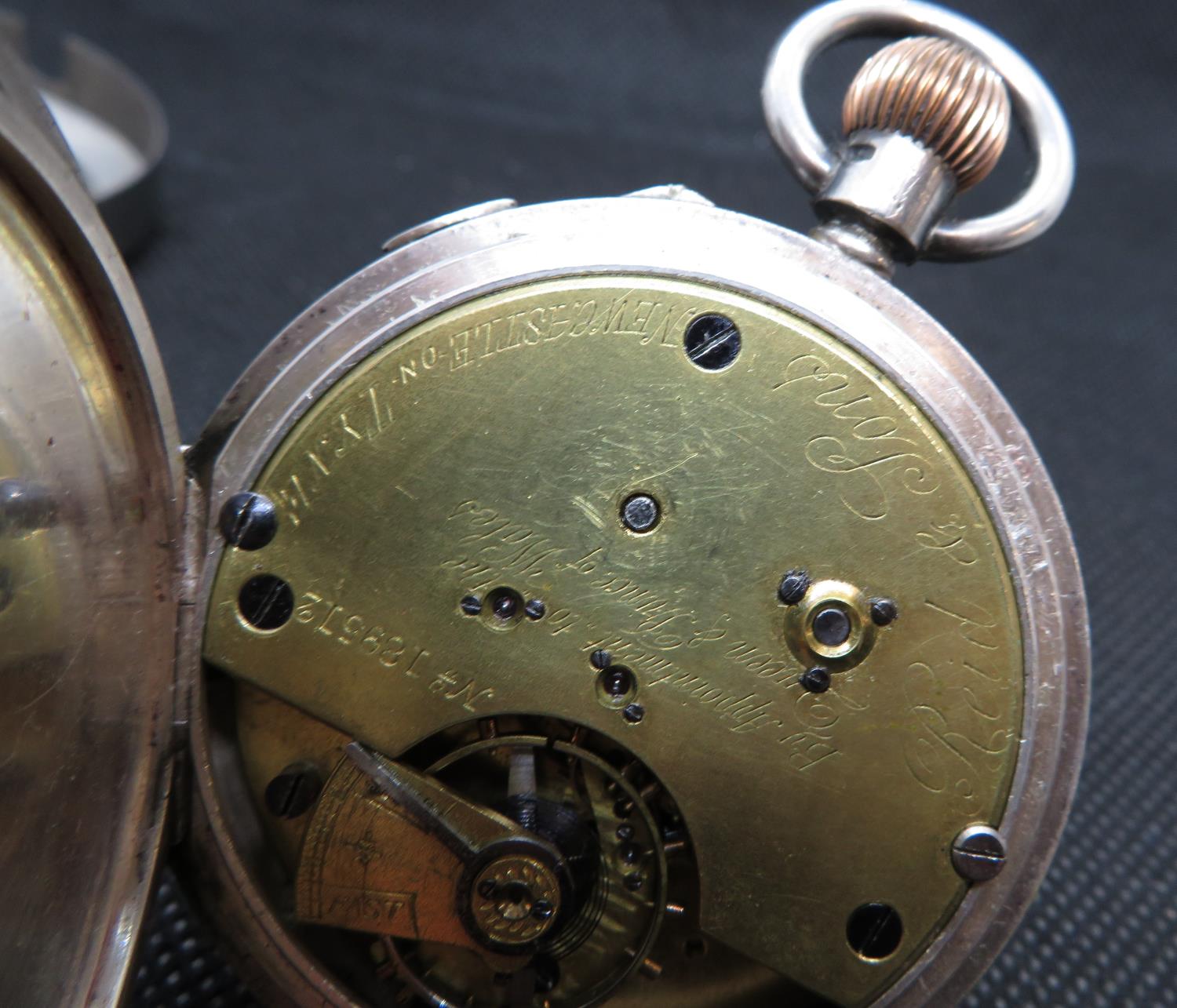 Reed and sons half hunter silver and blue enamel pocket watch in excellent condition signed Reed and - Bild 10 aus 12