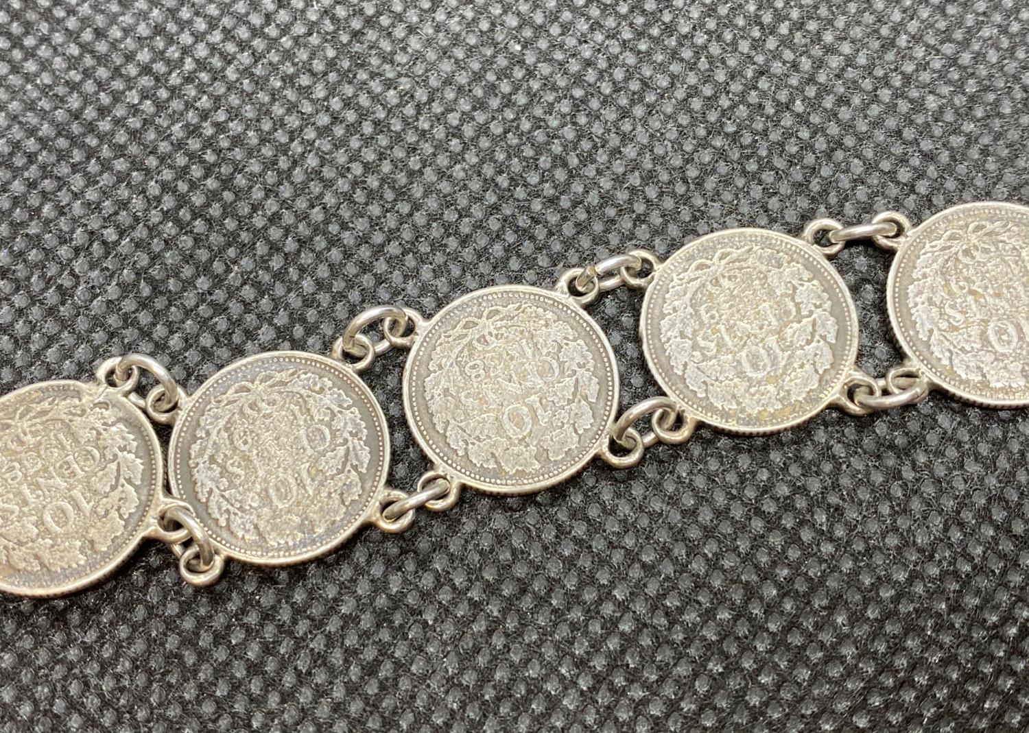 Dutch war time bracelet made from 10cent coins from 1930-1939 These bracelets made by Dutch - Bild 3 aus 4