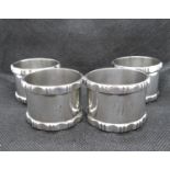 Set of 4x antique silver napkin rings John Rose Birmingham 1917 numbered 1-4 all with monogram M