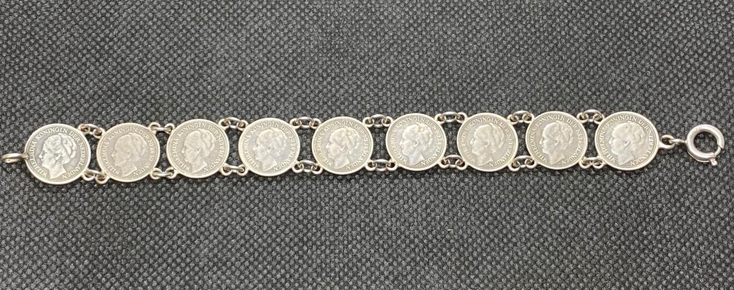 Dutch war time bracelet made from 10cent coins from 1930-1939 These bracelets made by Dutch