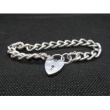 Chunky silver bracelet with lock