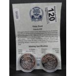 2x Alain Prost Liberia 10 dollar pure silver coins