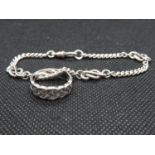 HM silver Celtic design bracelet with Celtic ring 11g