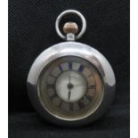 Reed and sons half hunter silver and blue enamel pocket watch in excellent condition signed Reed and