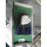 Tyneside Scottish silver and tartan sock badge in original box