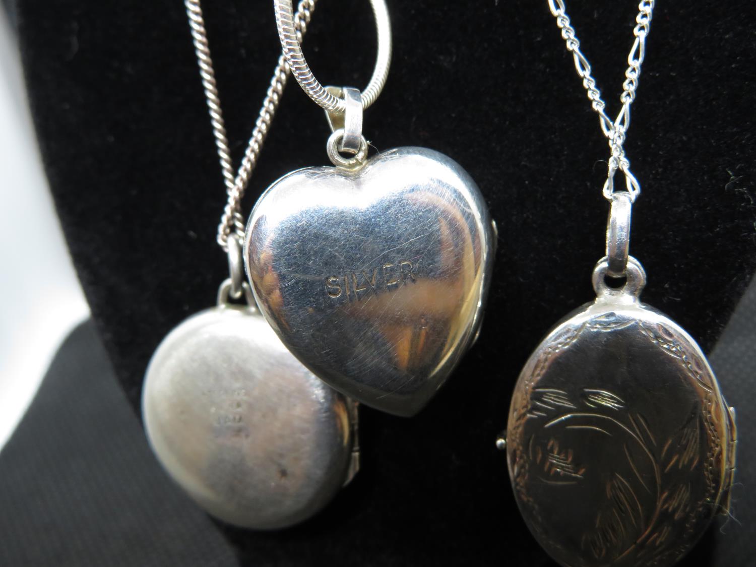 3x silver lockets and chains - Bild 4 aus 4