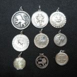 Job lot of 9x Astrological pendants and charms