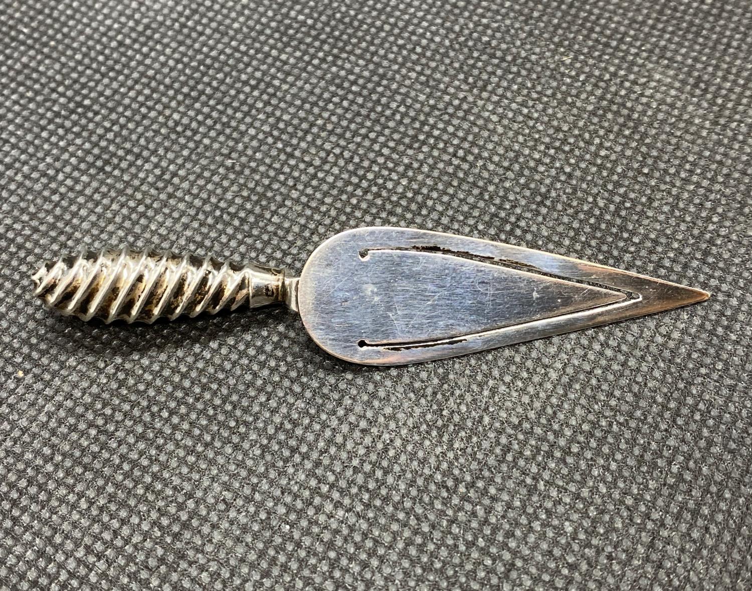 Victorian silver bookmark in form of Trowel makers Adie and Lovekin fully HM Birmingham 1890 - Bild 3 aus 3