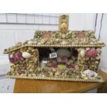 Large 2' x 1' house made of shells with glass grotto interior