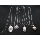 4x lockets and chains all silver 23g