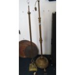 2 brass standard lamps