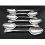 Solid silver set of 6x Celtic star design teaspoons Sheffield 1912 93 g with vacant cartouche by