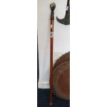 Waling stick with glass ball dragon grip handle