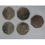 Set of Beatrix Potter 50p coins including Jemima Puddle duck