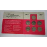 1977 Official Royal Mint silver Jubilee Crowns set of 7