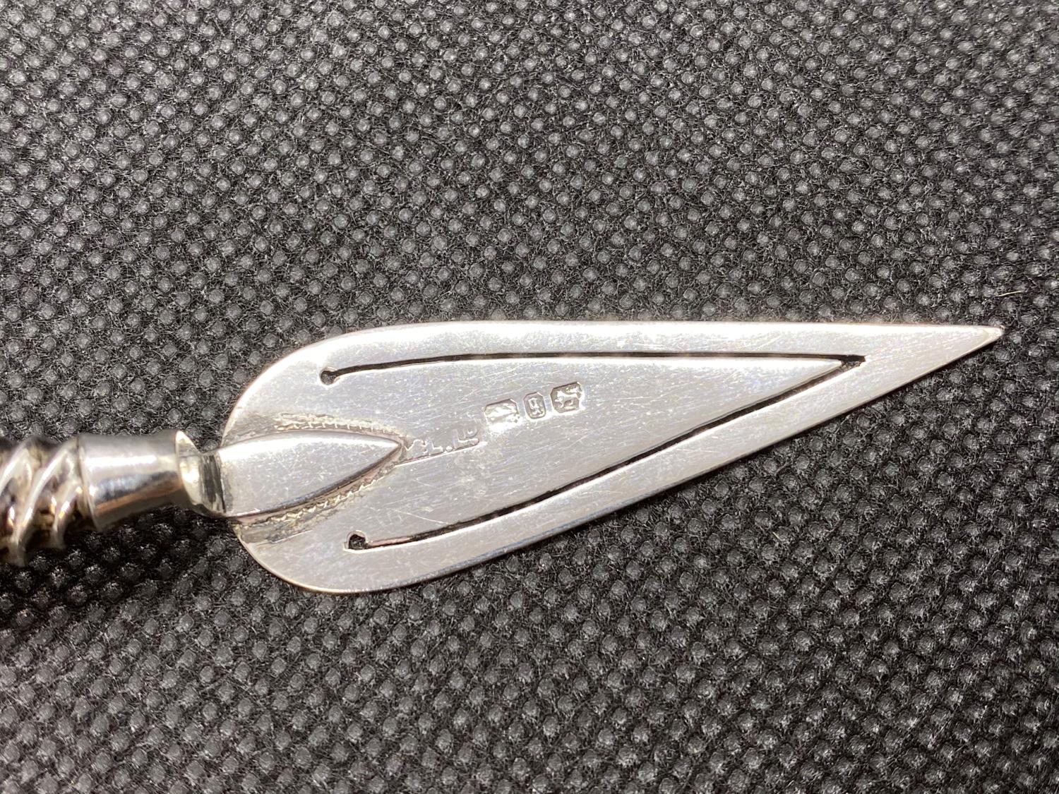 Victorian silver bookmark in form of Trowel makers Adie and Lovekin fully HM Birmingham 1890 - Bild 2 aus 3