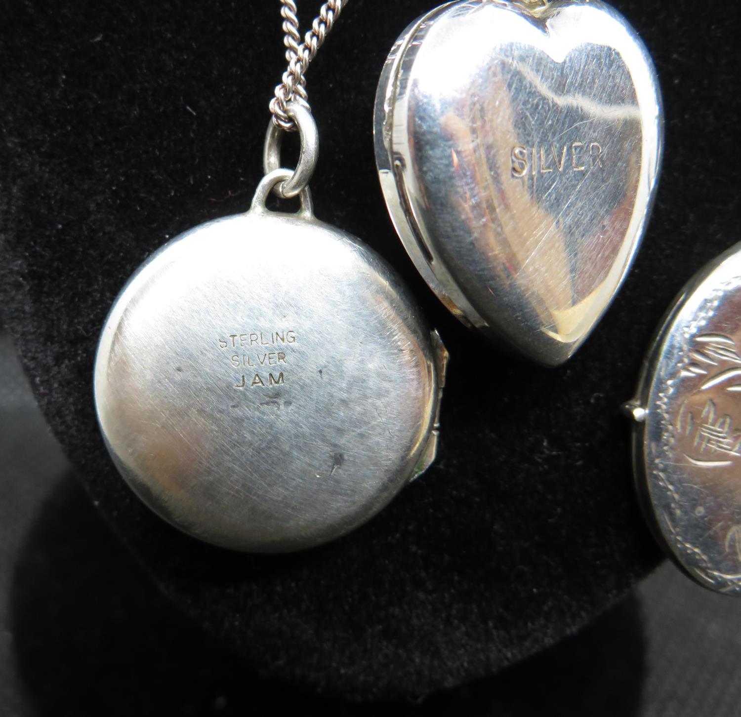 3x silver lockets and chains - Bild 3 aus 4