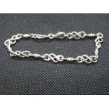 Silver Celtic knot design bracelet fully HM 7.5" 13.5g