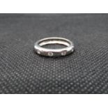 White 18ct gold ring size O with approx .5ct diamonds 5.6g