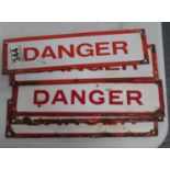 10" x 3" enamelled Danger sign x 5