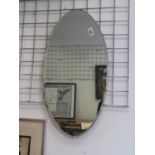 13 x 26" frameless bevelled mirror