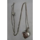 Silver locket on silver chain