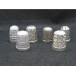 Silver thimbles by Charles Horner x2