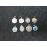 8 tiny silver St. Christoper medallions 10g