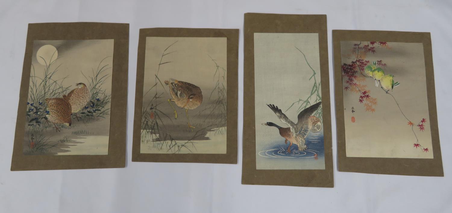 4x signed hand painted bird pictures approx 6-7" each