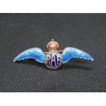 Silver and enamel RAF Sweetheart wings excellent condition
