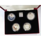 QEII silver proof Crown collection of 4x