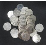 50p coins in bag