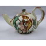 Early salt slipware teapot English