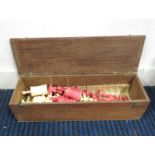 Box of Ivory or bone chess set - some damage