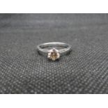 HM 18ct white gold and diamond solitaire approx .6ct