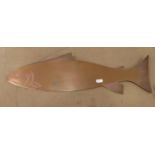 23" copper etched hanging fish