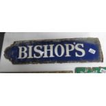 26" x 7" enamelled street sign Bishops