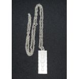 Silver ingot with chain 38g