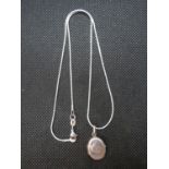 Silver locket with chain