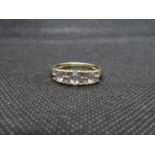 9ct ring size U with blue stones 2.4g