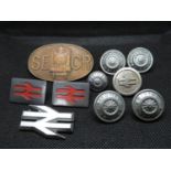 Collection of Railway badges and buttons