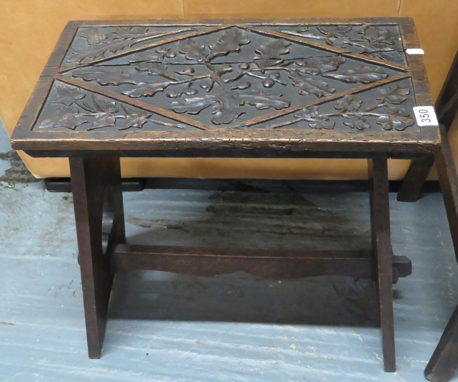 Beautifully carved bench top older than base