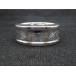 Vintage silver napkin ring with vacant cartouche Birmingham 1970