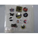 11x assorted motorcycle makers badges enamelled