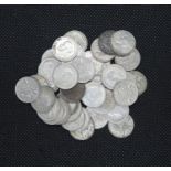 Job lot of 38x silver threepenny bits 52g