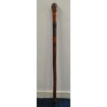 Carved bamboo Japanese walking cane