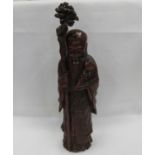 18thC bamboo carving 12" high