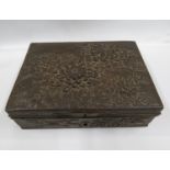 Japanese cast iron box with carnation decoration 7" x 6" beautifully made