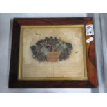 Early 9" x 7" seaweed picture with poem in mahogany frame